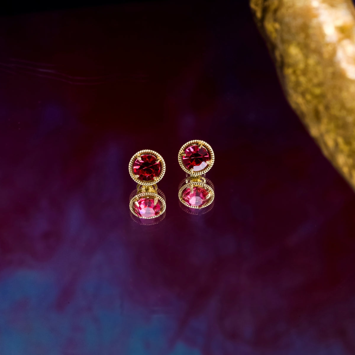 10K Gold Birthstone Solitaire Stud Earrings