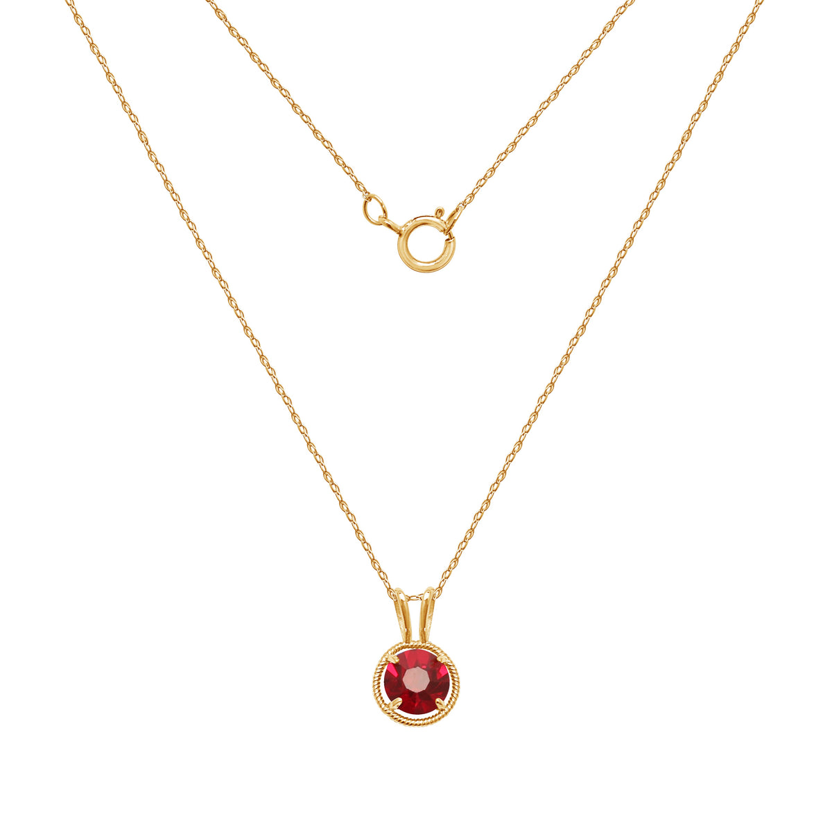 10K Gold Birthstone Solitaire Necklace