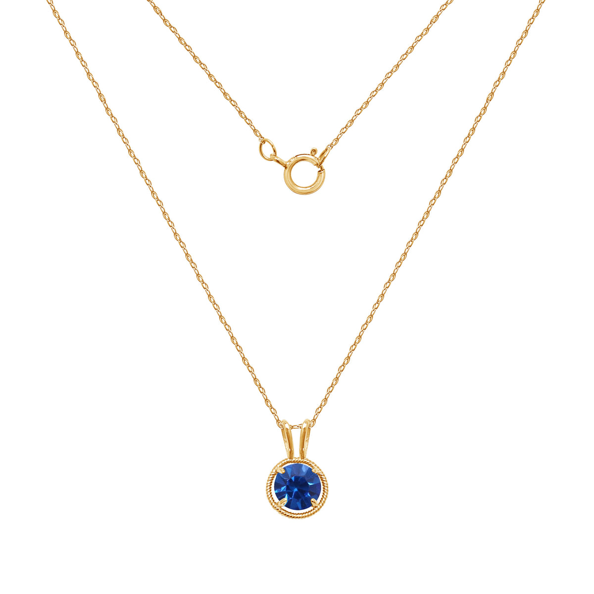 10K Gold Birthstone Solitaire Necklace