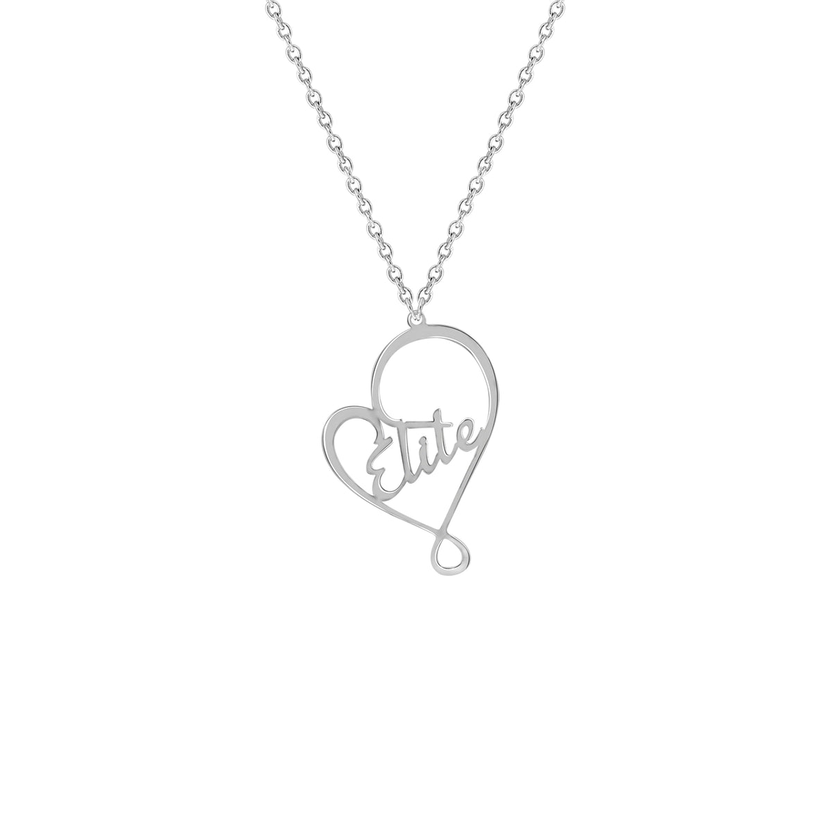 Personalized Name In Asymmetrical Heart Necklace