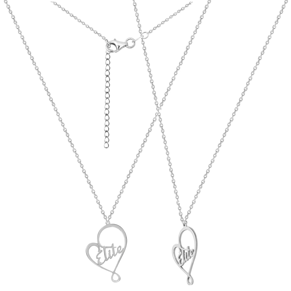 Personalized Name In Asymmetrical Heart Necklace