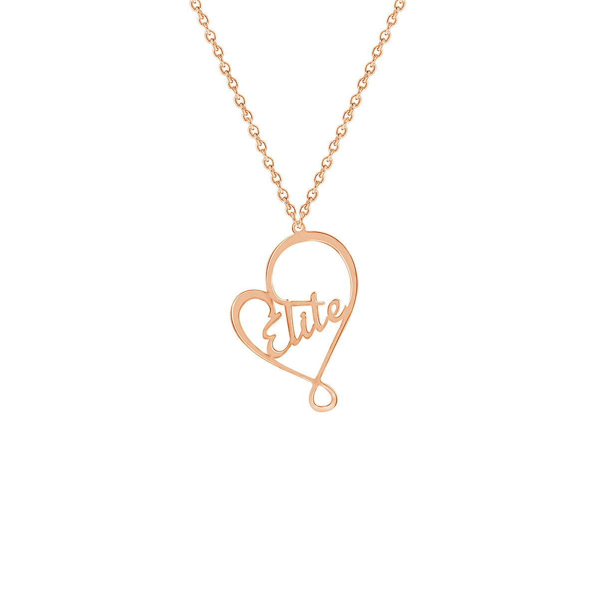 Personalized Name In Asymmetrical Heart Necklace