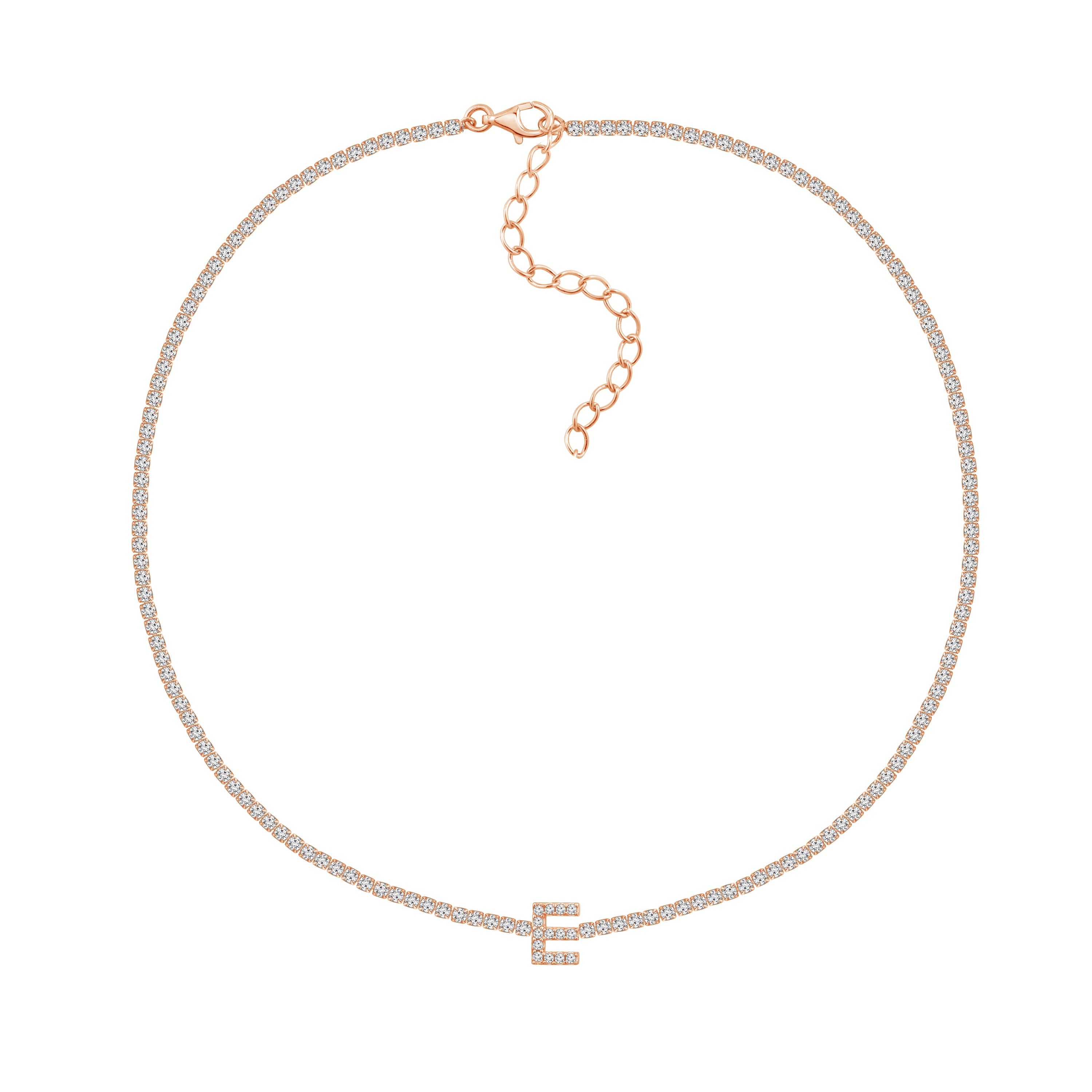 Letter hot sale tennis necklace