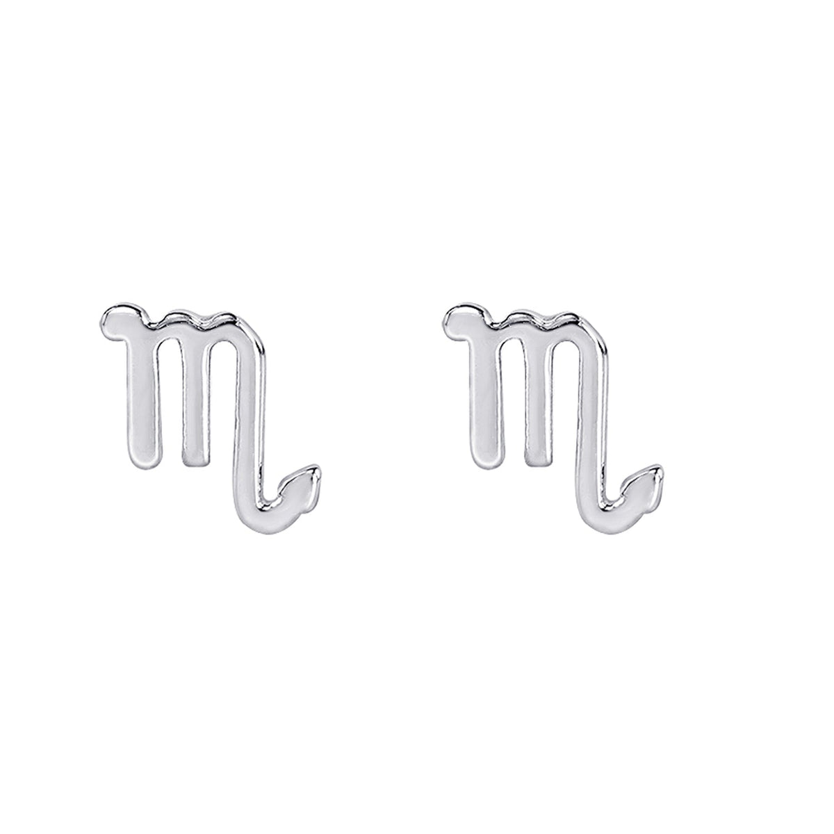 Silver Zodiac Sign Scorpio Earrings