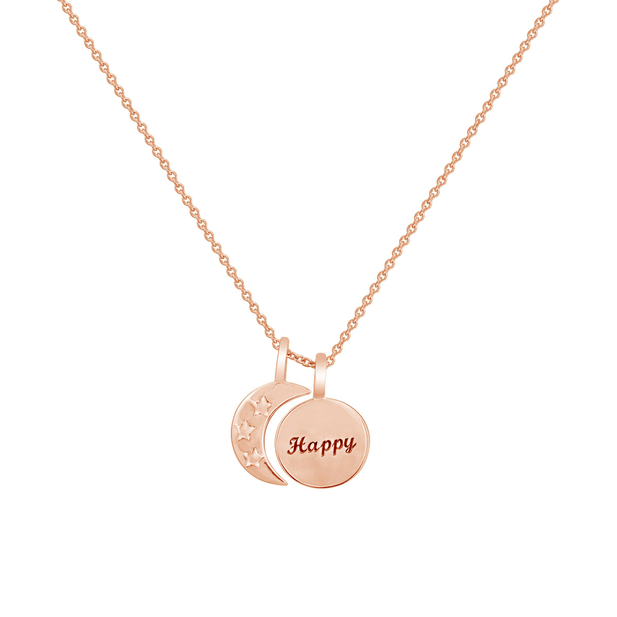 Personalized Name in Moon and Star Pendant Necklace