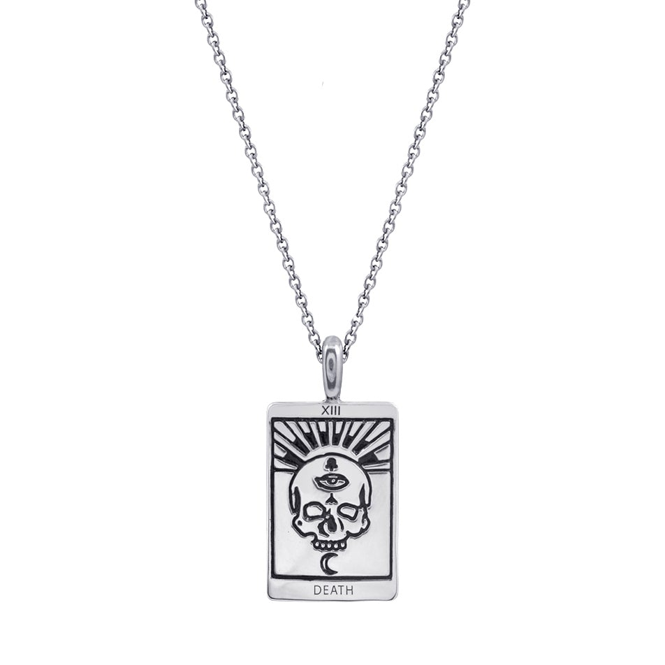 Tarot Card Death Pendant Necklace