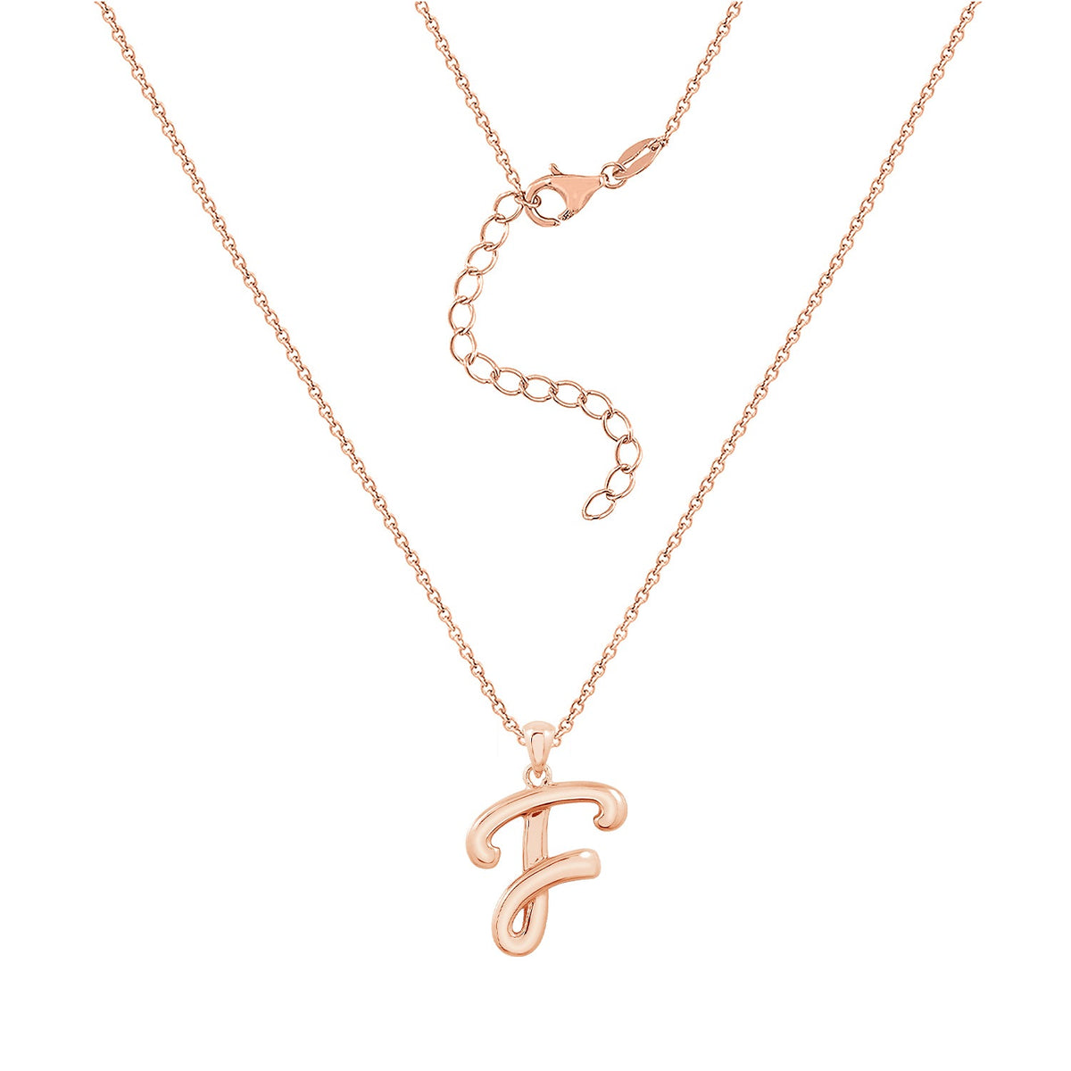 Curly Molten Initial Pendant Necklace