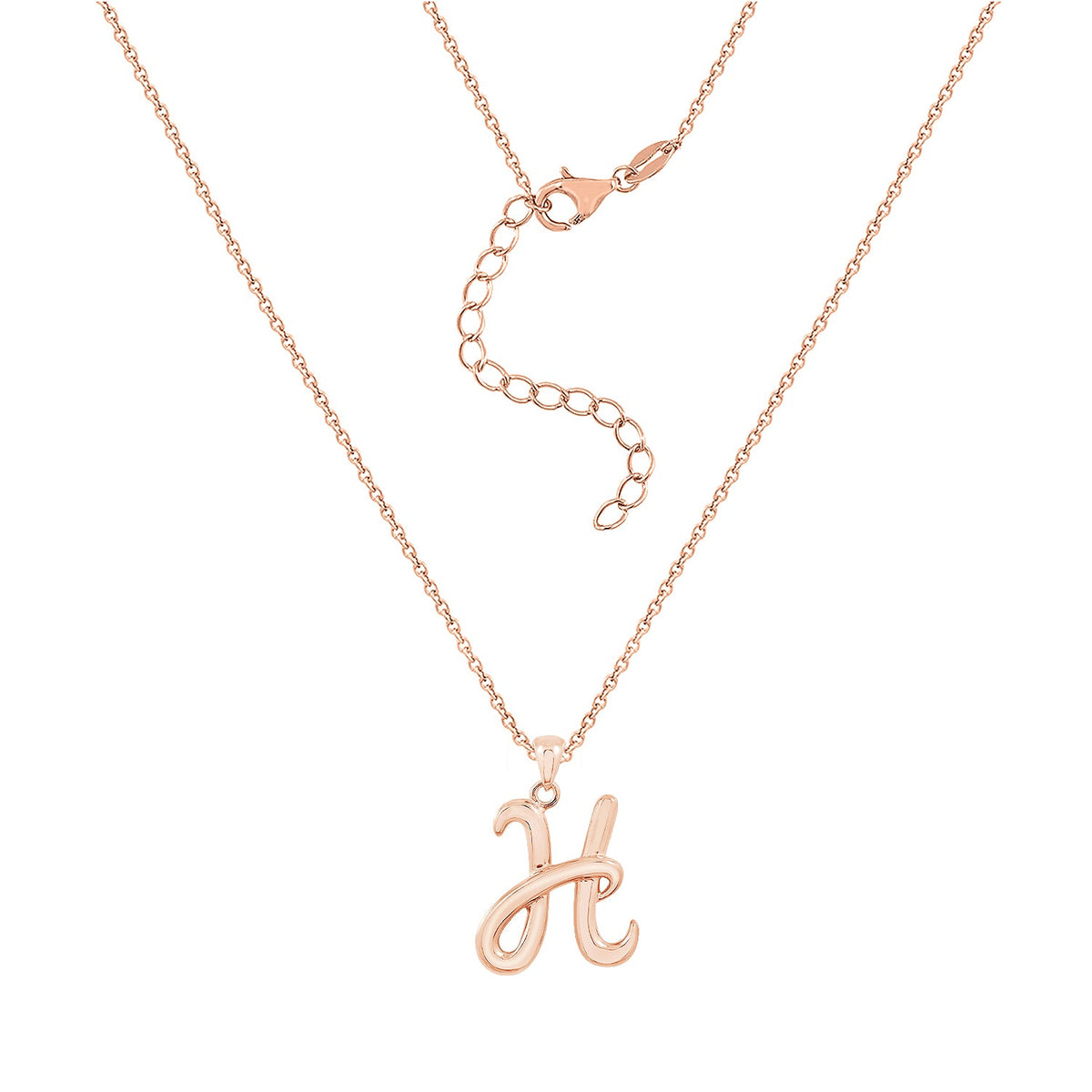 Curly Molten Initial Pendant Necklace