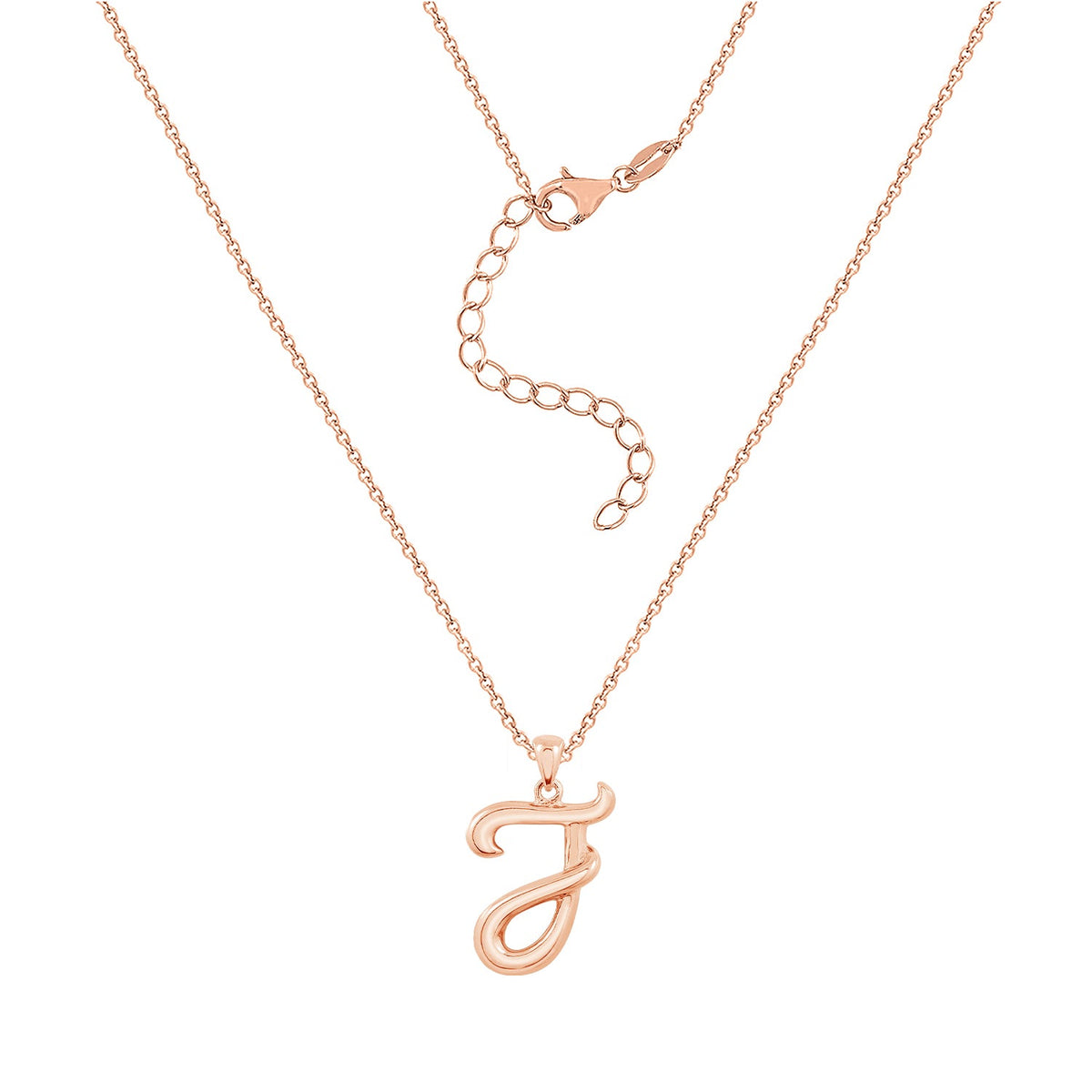 Curly Molten Initial Pendant Necklace