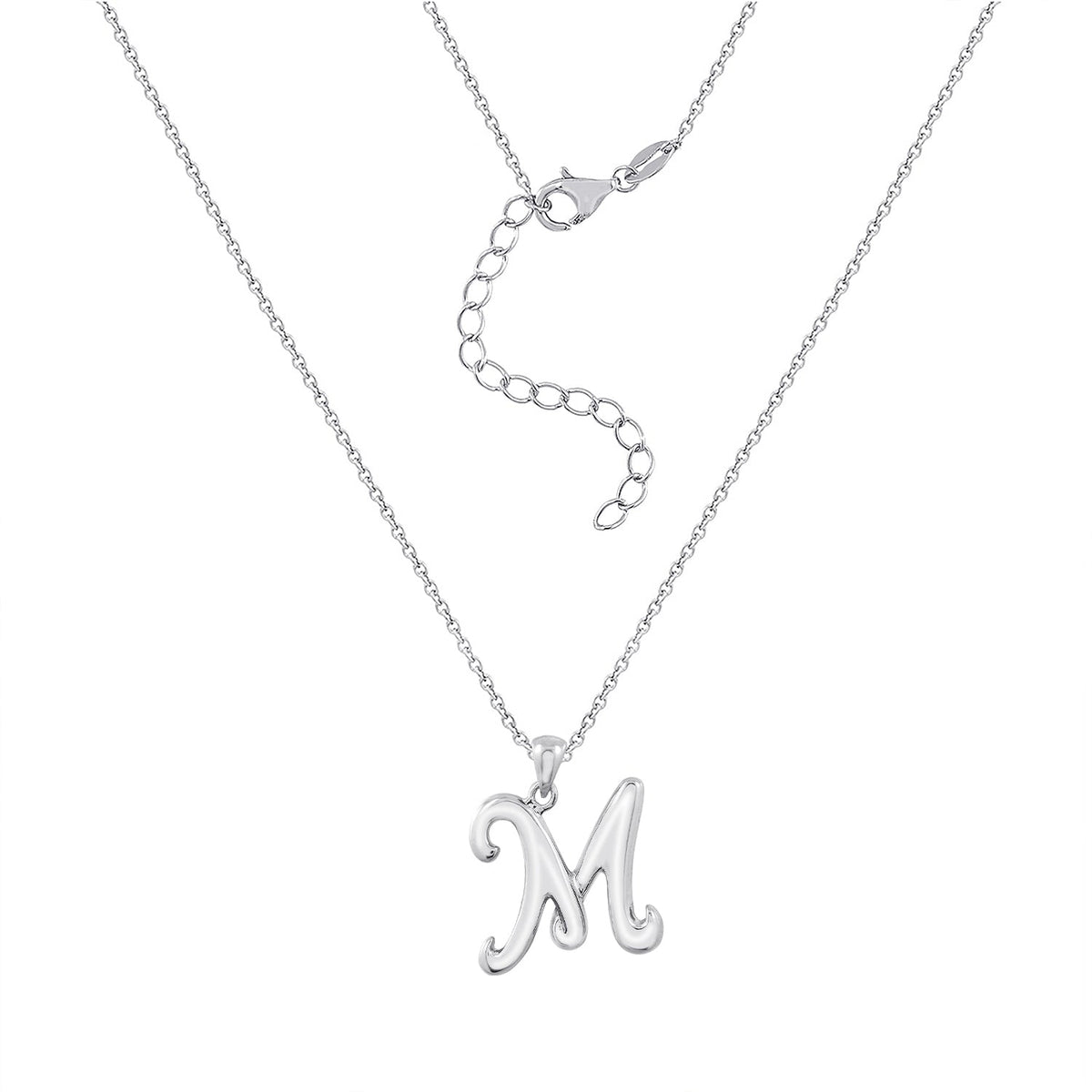 Curly Molten Initial Pendant Necklace