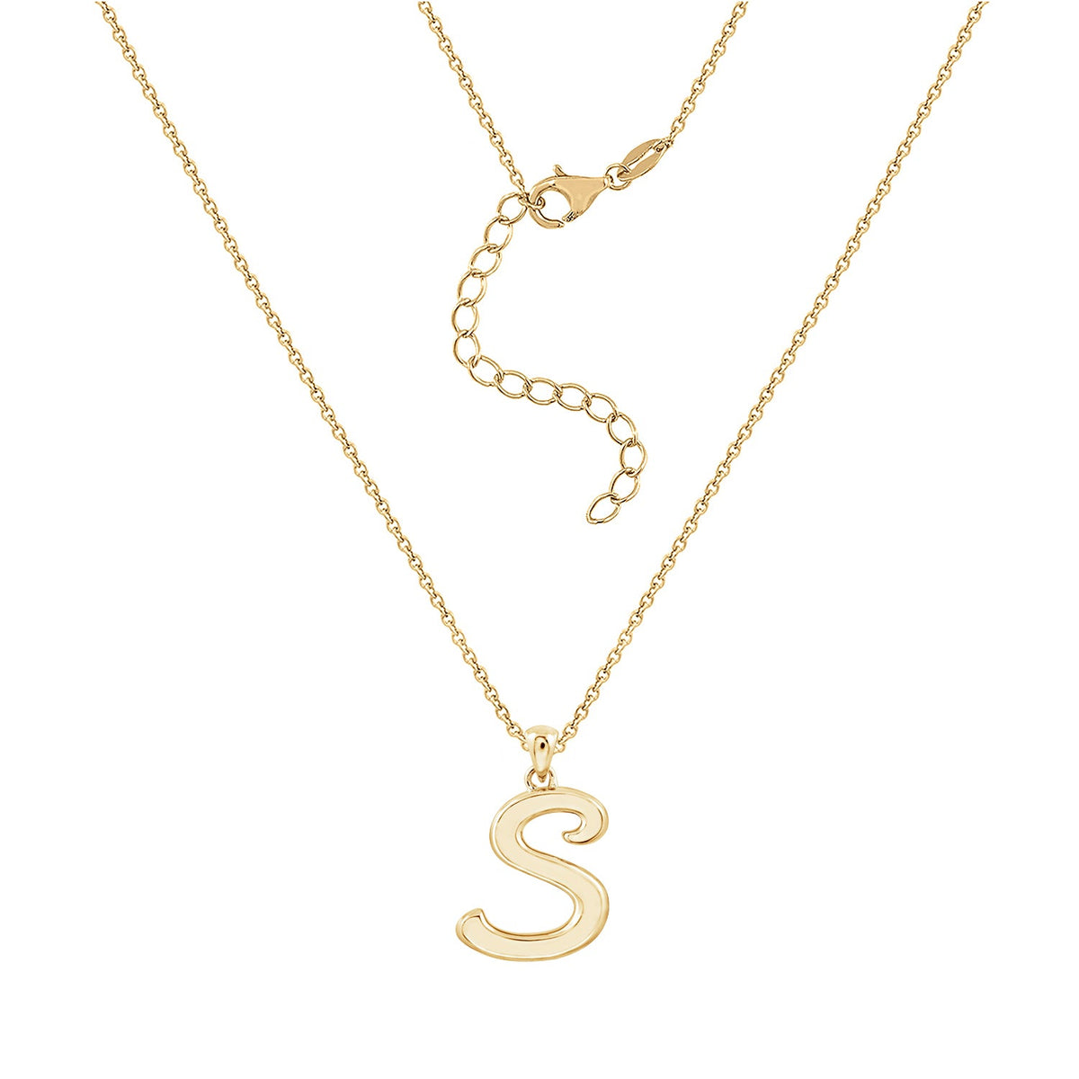 Curly Molten Initial Pendant Necklace