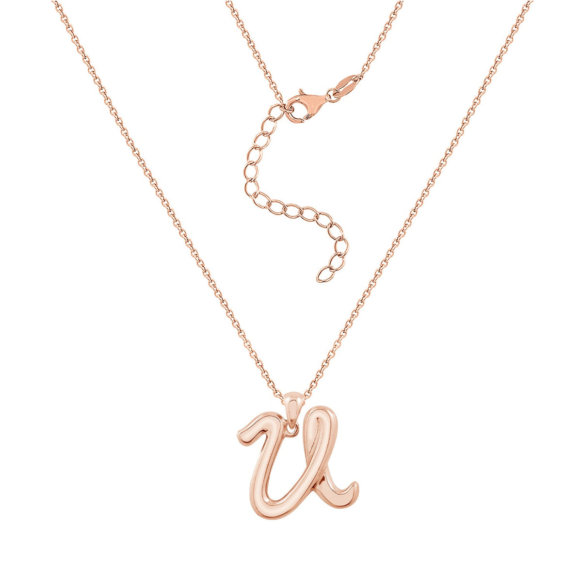 Curly Molten Initial Pendant Necklace