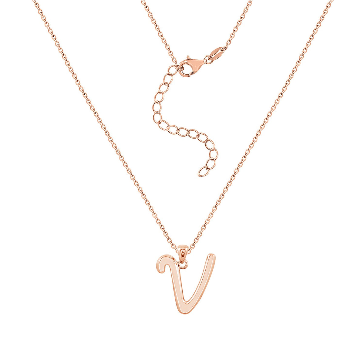 Curly Molten Initial Pendant Necklace