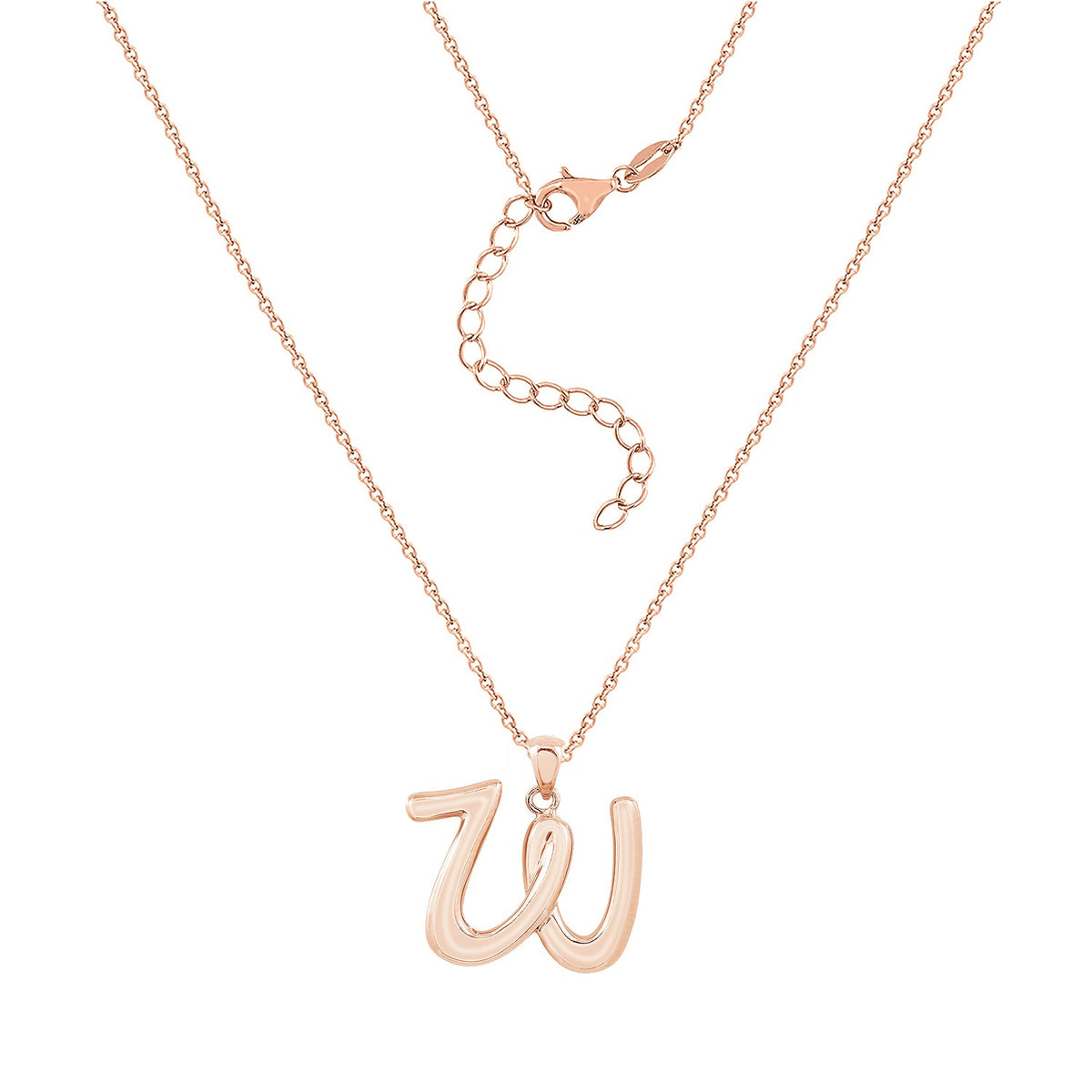 Curly Molten Initial Pendant Necklace