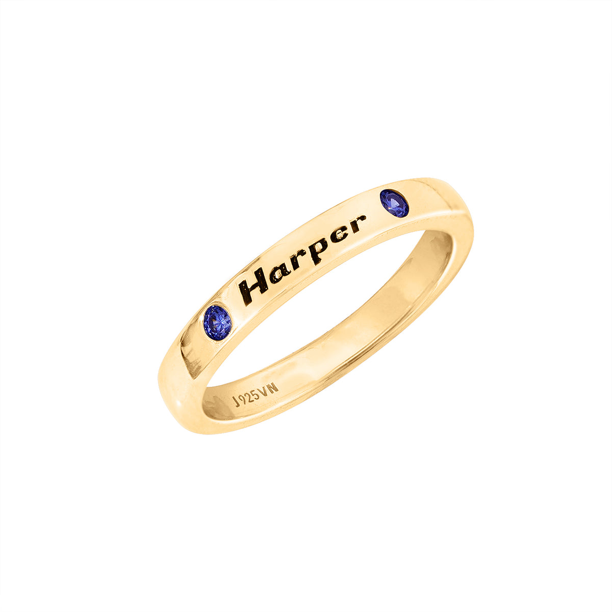 Personalized Name Ring with Birthstones